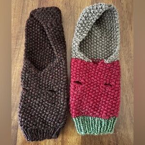 Pair of hand knit hoodies for small pets like ferrets, newborn kittens, rats etc